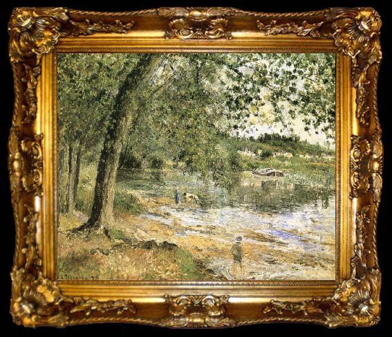 framed  Camille Pissarro Scenic shore, ta009-2